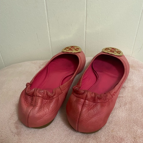Tory Burch Pink Leather Minnie Flats - Picture 7 of 7